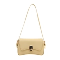 Bolso bandolera minimalista para mujer en cuero sintético suave de color amarillo crema - Amarillo
