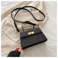 Sac à main vintage noir scintillant avec fermoir doré et bandoulière fine - Noir