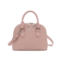 Bolso de mano retro rosa con textura tejida y bandolera ajustable para mujer - Rosa