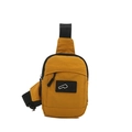 Borsa da petto versatile in tela giallo zenzero con design multi-tasche e tracolla in nylon - Giallo
