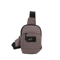 Borsa a tracolla versatile in nylon grigio-viola con trama impermeabile pieghettata - Grigio