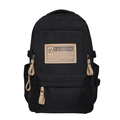 Mochila negra clásica de gran capacidad con etiqueta de moda y tiradores caqui - Bolso Individual / Negro
