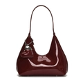 Borsa baguette Laurel & Jade in pelle verniciata bordeaux con ciondolo a cuore - Con Ciondolo / Rosso