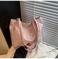 Borsa tote rosa in stile cinese con ricamo a farfalla e trama jacquard a tracolla - Rosa