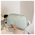 Riñonera de nailon verde claro con correa ajustable y hebilla de plástico blanco - Verde