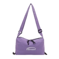 Borsa a tracolla viola alla moda in nylon stile dumpling con tracolla regolabile - Viola