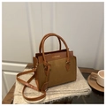 Sac cabas marron minimaliste en similicuir et daim avec doubles poignées robustes - Brun Clair (2037)