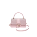 Elegante rosa glitzernde Mini-Handtasche mit goldener D-Schnalle und Schulterriemen - Rosa