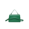 Borsa a tracolla verde con patta a onde e dettagli metallici dorati raffinati - Verde
