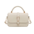 Bolso bandolera minimalista blanco crema con hebilla de herradura dorada y asa - Blanco