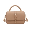 Bolso de mano caqui minimalista con hebilla de herradura dorada y correa ajustable - Caqui