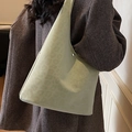 Mint green leopard print suede tote bag with wide shoulder strap and magnetic buckle - Green