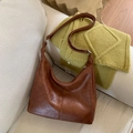 Bolso hobo retro marrón de gran capacidad en cuero encerado con correa ajustable - Marrón