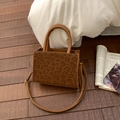 Vintage leopard print tote bag with brown handles and a slender crossbody strap - No Pendant / Brown