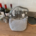 Sac bandoulière en peluche gris clair en imitation peau de mouton avec zip demi-cercle - Gris sans Pendentif
