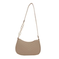 Beige quilted felt underarm bag for women with stylish gold chain and fabric strap - Khaki (No Pendant)