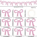 Pink glitter bow party banner set with 8 pieces and 3M string for birthday decor - Pink Glitter Bow Banner