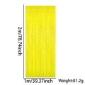 Detailed size chart of yellow foil tinsel curtain for party background decoration - Fluorescent Yellow Tinsel Curtain