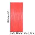 Coral tinsel foil fringe curtain for party decor, size 1m by 2m with size labeling - Fluorescent Deep Orange Tinsel Curtain