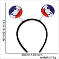 French flag themed party headband with spring smiley face icons and size dimensions - Smile Face France Flag Headband