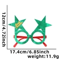 Grüne Sternen-Weihnachtsbrille mit Merry Christmas Schriftzug und Größenangaben im Bild - Grüner Stern