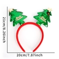 Maße des Weihnachtsbaum-Haarreifens: 21 cm hoch und 20 cm breit mit Pailletten - Weihnachts-Stirnband / Grüner Pailletten-Weihnachtsbaum