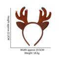 Brauner Rentier-Geweih-Haarreif mit bunten Glocken, Maße ca. 22,2 cm x 19,5 cm - Weihnachts-Stirnband / Braunes Geweih Glocke Stirnband