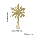 Gold glitter snowflake Christmas tree topper with spring base, 21cm height decoration - Gold Sun Snowflake Tree Topper