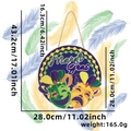 Mardi Gras wooden round sign with masks and size dimensions for party decoration - Mask Lettering Round Sign