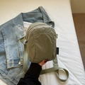 Petit sac bandoulière en nylon vert olive pour hommes et femmes avec plusieurs fermetures - Vert