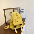 Mochila minimalista con cordón en nailon amarillo brillante para viaje y escuela - Amarillo
