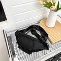 Marsupio versatile in tessuto oxford nero impermeabile con tracolla regolabile e fibbie - Nero