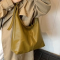 Bolso tote grande chic verde oliva con correa ajustable para hombro de mujer - Verde