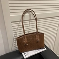 Borsa tote alla moda con stampa leopardata in ecopelle marrone e dettagli in metallo - Marrone Senza Ciondolo