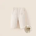 Pantaloni imbottiti caldi bianco sporco per bambini con fodera in peluche e vita elastica - 80 / Bianco Sporco