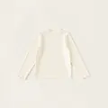 Maglia a maniche lunghe color panna per bambina con colletto e polsini a volant - 160 / Top di Base con Collo a Volant (QY65112) / Bianco Sporco