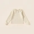 Maglione in maglia maculata bianco sporco per bambine con colletto a balze - 90 / Albicocca