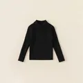 Maglione nero a collo alto per bambini in maglia a coste con maniche lunghe eleganti - 90 / Nero