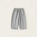 Grey toddler sports pants with elastic waistband and colorful dog embroidery patch - 80 / Heather Grey