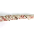 Christmas burlap ribbon with red flocking Merry text and white snowflakes for tree decor - Snowflake Greetings Style / 6 Meters