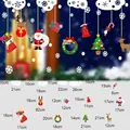 Kit stickers fenêtre Noël statiques avec Père Noël, renne et dimensions détaillées - Style Couronne de Noël et Chaussette de Cadeau (HL-SDTZ18-038)