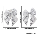 Fiocchi decorativi natalizi scintillanti con dimensioni e peso in paillettes d'argento - Argento