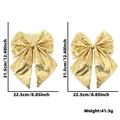 Fiocco di Natale con paillettes dorate per decorazioni festive e pacchi regalo - Oro