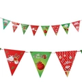 Ghirlanda di carta natalizia con Babbo Natale e renne nei classici colori rosso e verde - Stile Rosso Verde Bianco Babbo Natale Pupazzo di Neve (3)