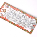 Set de 12 lazos plateados brillantes para decoración de árbol de Navidad en tarjeta - Plateado