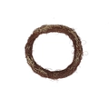 Handgefertigter Naturkranz aus braunem Rattan mit Goldglitzer für Weihnachtsdeko - Goldpuder Rattanring