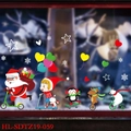 Stickers de Noël électrostatiques avec Père Noël, pingouin et renne sur trottinettes - Père Noël en Scooter (HL-SDTZ19-059)