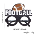 Detailed dimensions of felt American football party glasses with size and weight info - Rugby Black Glasses