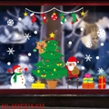 Autocollants de Noël pour fenêtres avec Père Noël, sapin et rennes décoratifs - Ville Classique de Noël (HL-SDTZ17-033)
