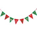 Christmas pennant banner with 8 red and green flags featuring festive cartoon motifs - Triangle Flag S-2 (Pull Flag)